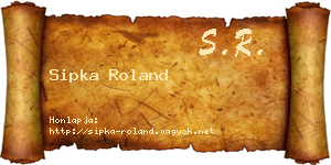 Sipka Roland névjegykártya